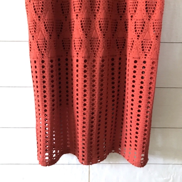 HD in Paris Orange Eyelet Piacere Midi Dress - Picture 4 of 8